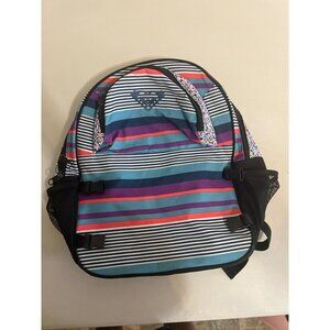 Roxy Girl Multicolor Stripe Boho Floral Backpack Black Interior